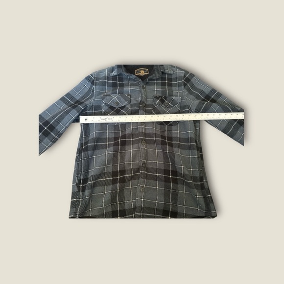 Freedom Foundry Men’s Sherpa Lined Flannel Shirt Jacket Gray Black Plaid Size S/ - Picture 2 of 6